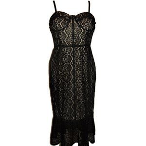 Corset Dress Black Lace NWT Honey Punch night out sexy special occasion